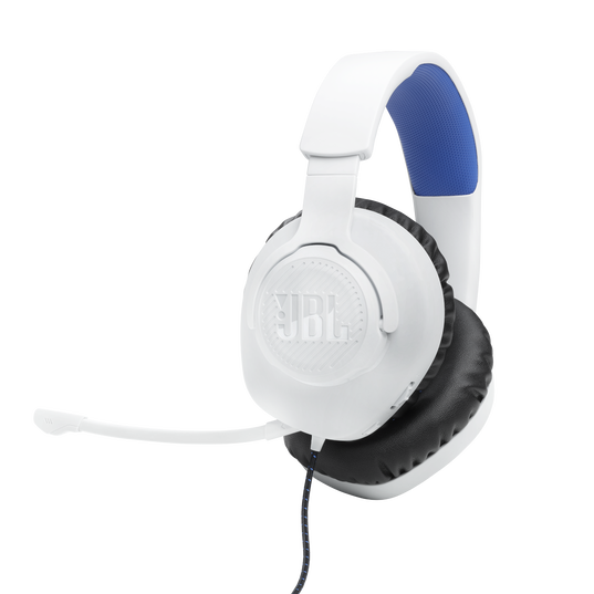 JBL Quantum 100P Console - White - Wired over-ear gaming headset with a detachable mic - Hero